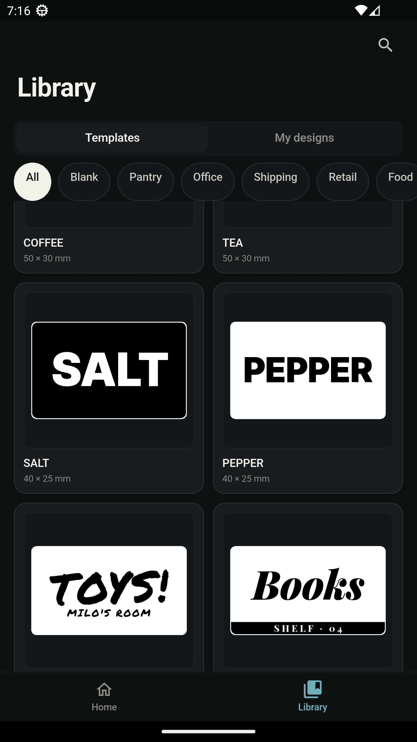 Template library